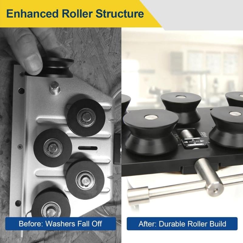 High Efficiency Brake Line Straightener Tool With Rollers For Copper Aluminum Fuels Tubing 3/16" to 1 Inch Diameters