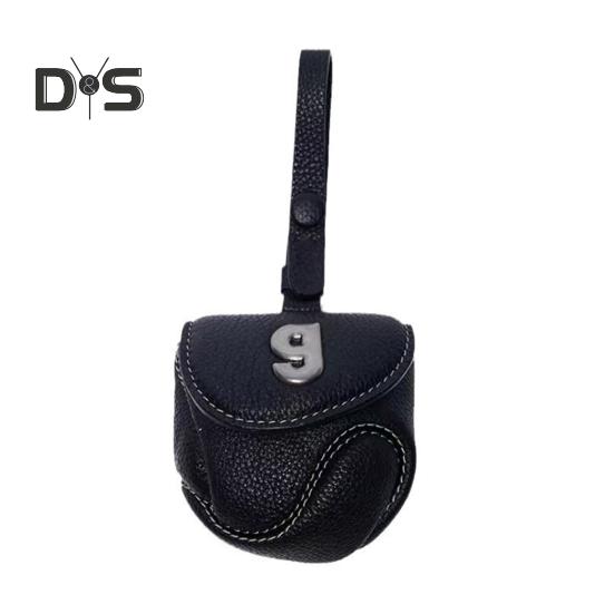 

Сумка для бейсбольных наушников из искусственной кожи, водонепроницаемая, портативная, держатель для беспроводных наушников, органайзер, сумка, портативный кошелек, брелок чёрный