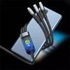 Transparent Fast Charging 3-in-1 Braided Cable With Led Indicator For Huawei Apple Android 100w
