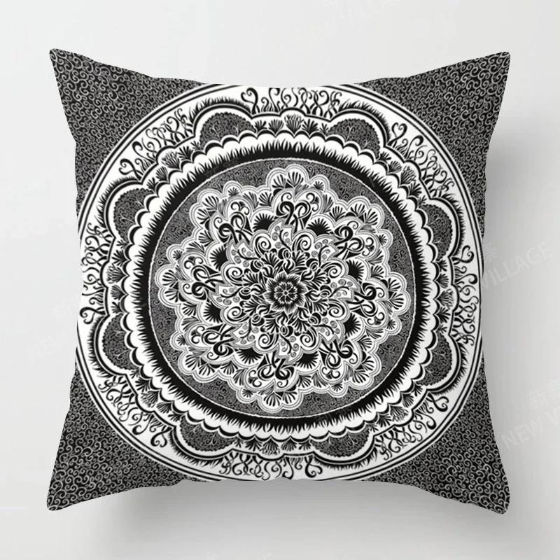 Fall Home Decor Autumn Living Room Throw Pillow Cover Sofa Boho Cushion Cover Mandala