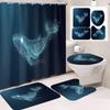 31Style 4Pcs Funny Shower Curtains Bathroom Curtain With Hooks Decor Waterproof Cat Dog 3d Bath 180*180cm Creative Personality Shower Curtain