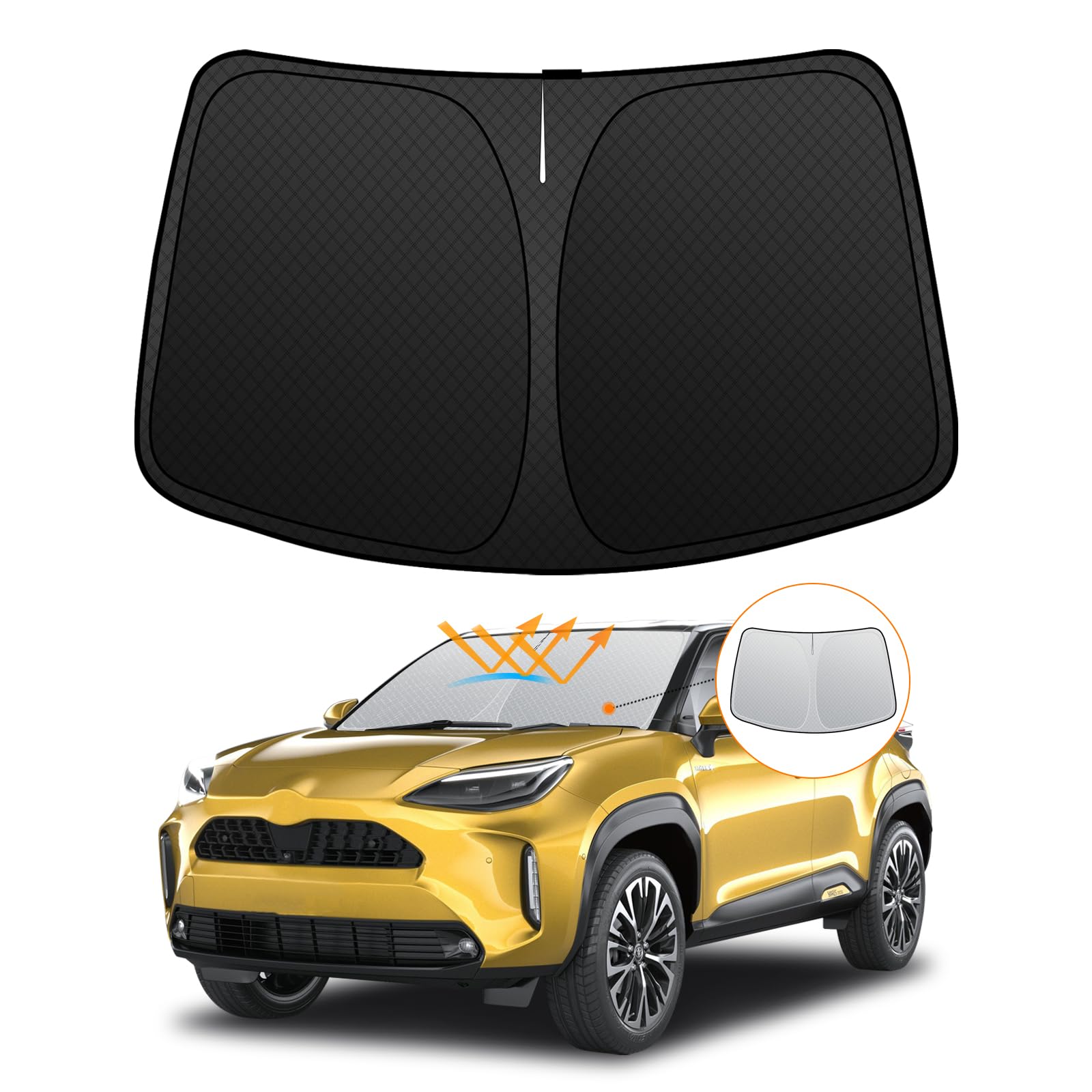 

Toyota Yaris Cross Yaris Cross Лобовое стекло УФ Без присосок Легкий Летний УФ Легкая установка и включает сумку для хранения [Улучшенная версия] (10 Серия,