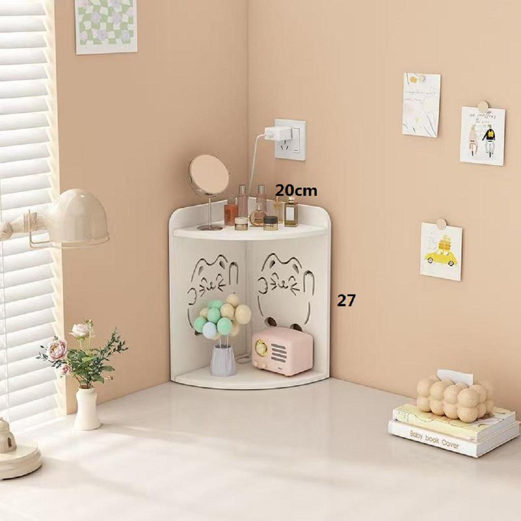 Modern Minimalist Triangle Desk Corner Storage Rack for Bedroom and Office