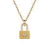 Shertz Lock Pendant Cubic Necklace (14k Gold Plated)
