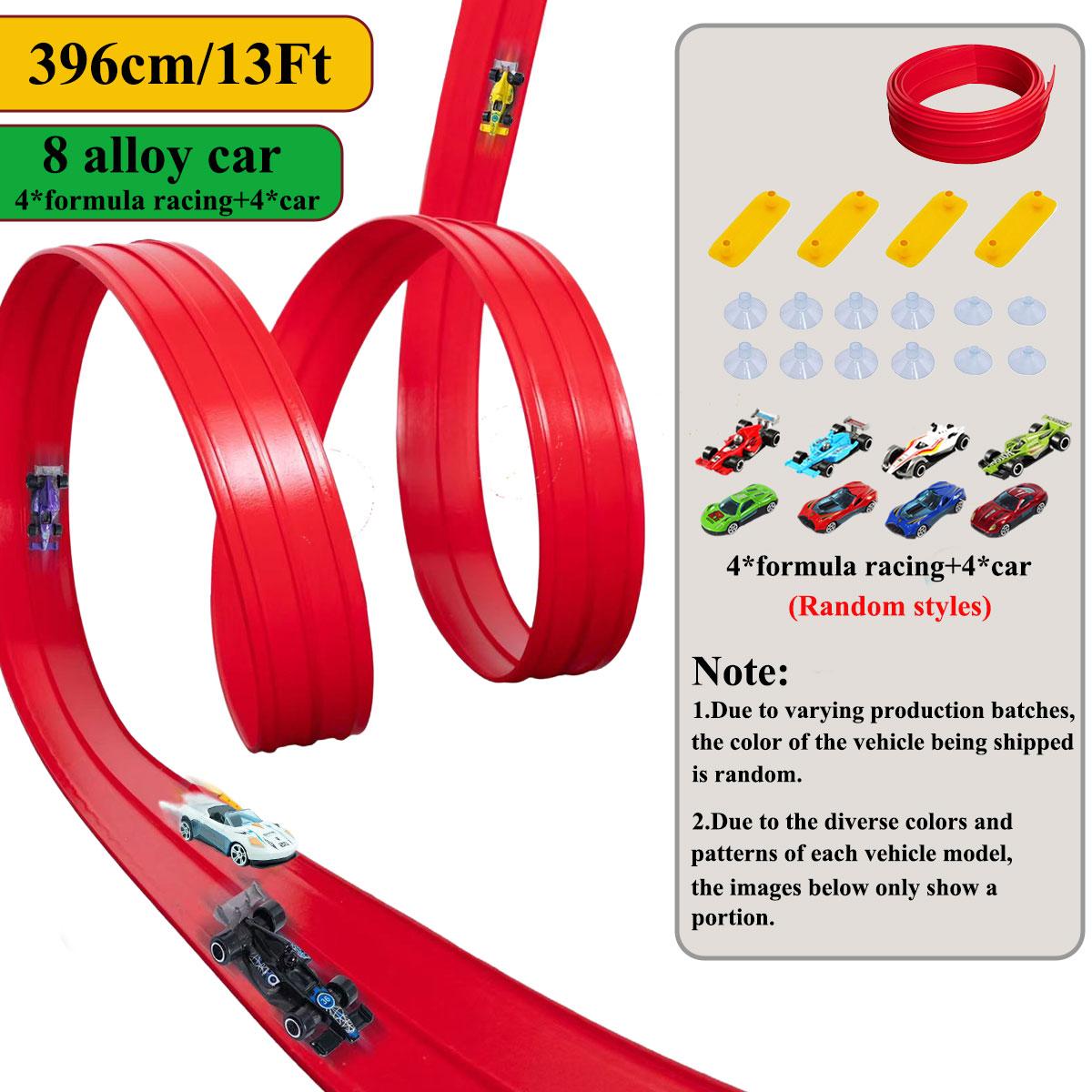 Netzbeutel 13 Fuß/16,3 Fuß Flexibler Schienenbahn-Spielzeug & Miniaturauto DIY Wettbewerbsfähiges Schienenfahrzeugspiel Pädagogisches Geschenk Für Kinder Weihnachten