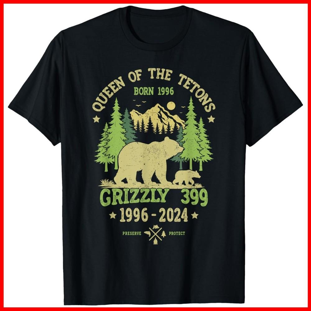

Queen Of The Tetons Grizzly 399 National Park 1996-2024 Black Cotton T-Shirt Unisex T-Shirt M
