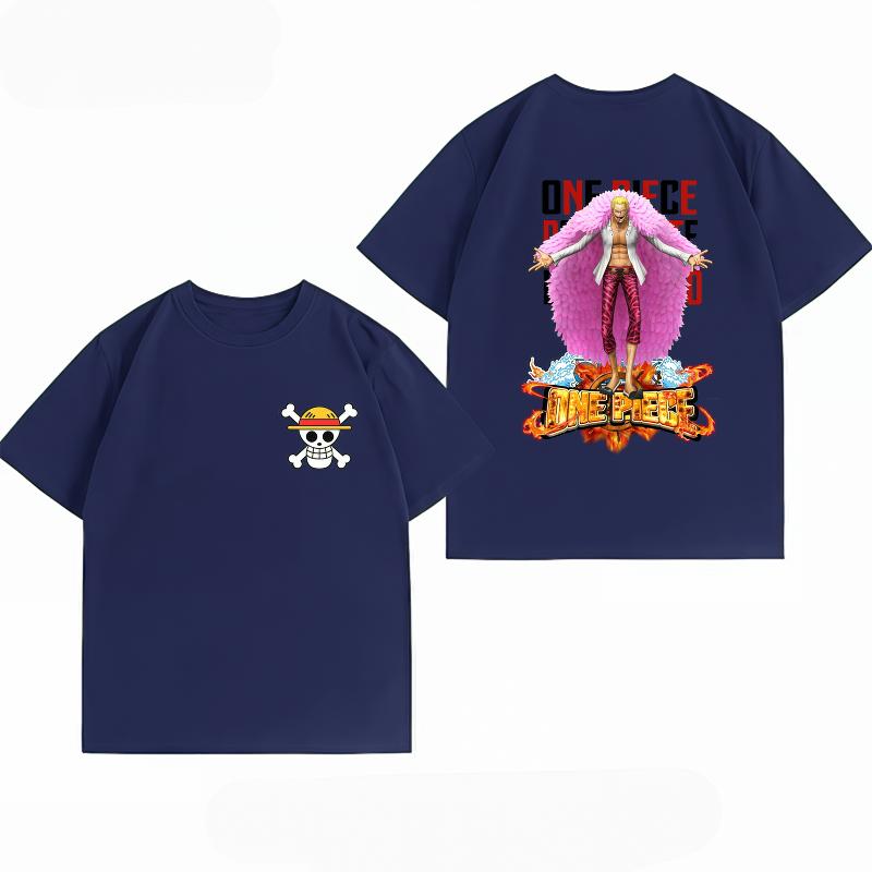 Unisexs Clothing New 100 Cotton Breathable Summer TShirt Bandai One Piece Donquixote Doflamingo Print Casual Streetwear Unisexs Top
