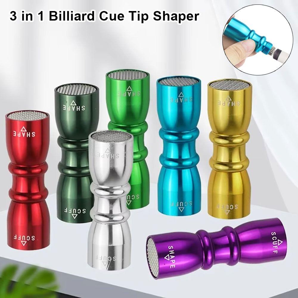 Colorful Cue Tip Shaper 3 in 1 Shaper Aerator Tapper Colorful Tip Trim Tool Billiard Accessories