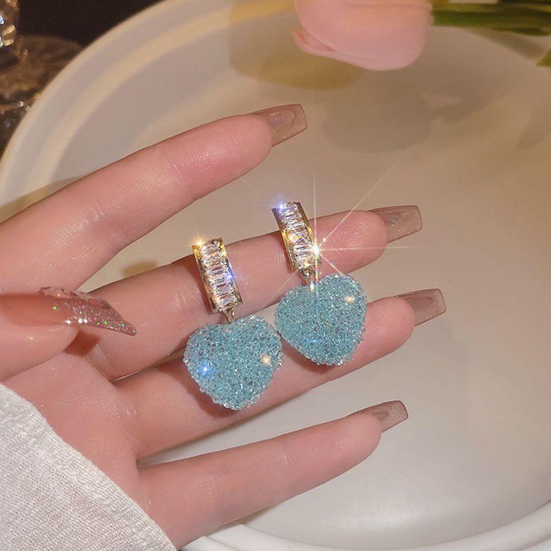 Trendy 2025 INS Peach Heart Earrings: Cute, High-Class Studs for Women's Summer Fashion
