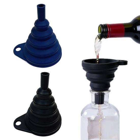 Kitchen Funnel Food-Grade Silicone Foldable Funnel Easy To Clean Collapsible Kitchen Funnel Bottles Vials Perfume Container