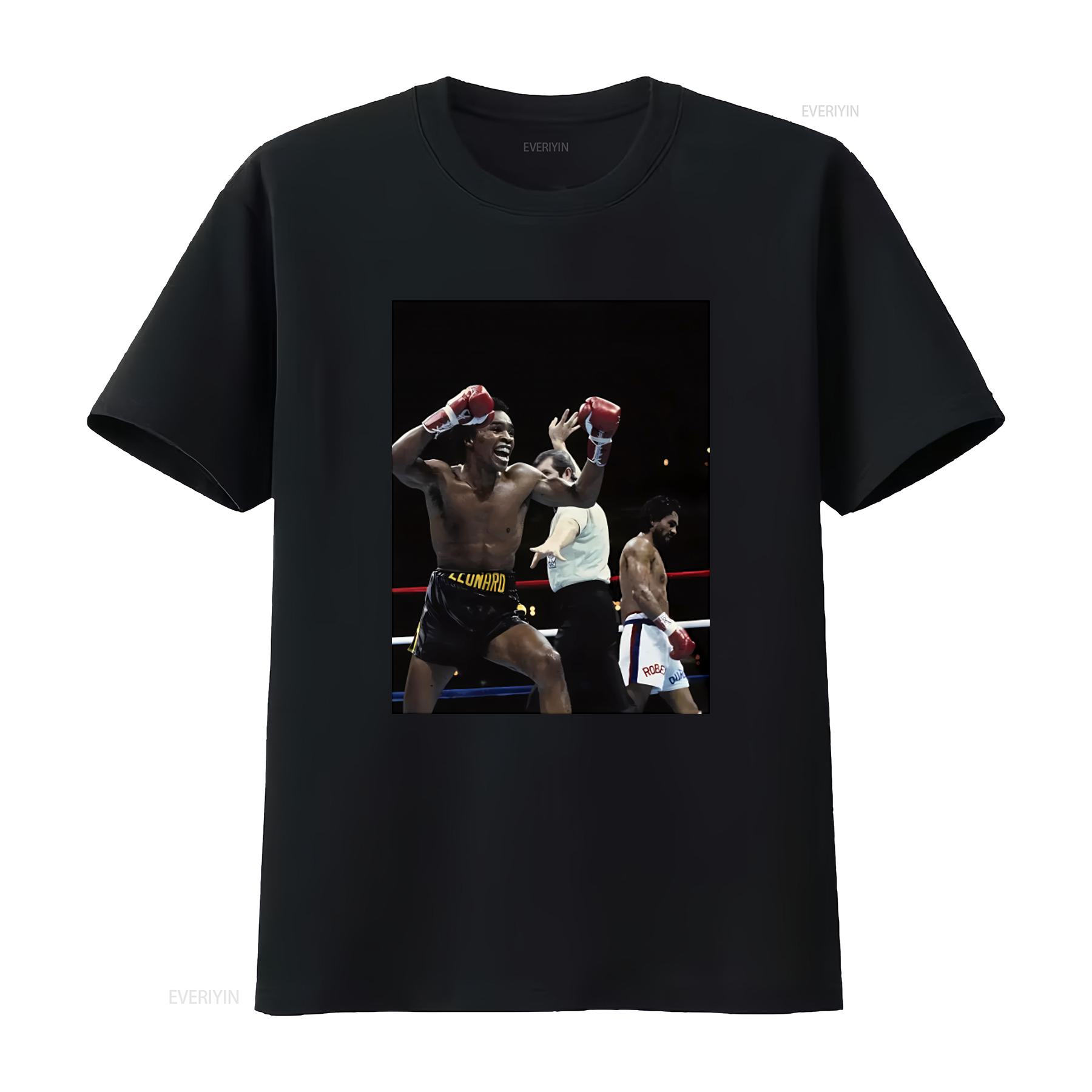 

Classic Boxing Match Sugar Ray Leonard VS Roberto Duran Ultra Soft Comfortable T shirt vintage Washed Unisex Breathable fashion 4XL