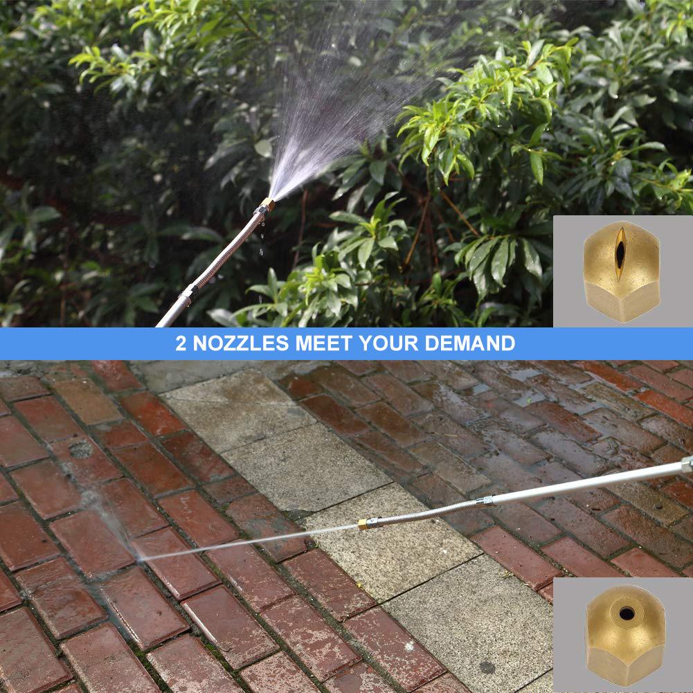Pressure Washer Copper Nozzle Spray Gun Aluminum Alloy Tube Car Wash Gun Portable Spray Cleaner for Garden Watering Car Washing
