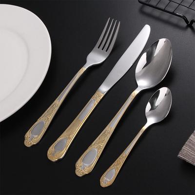 1PC Retro Geschnitztes Messer Gabel Löffel Besteck Edelstahl Europäisches Geschirr Luxus Familiengeschirr Steak Küchenutensilien