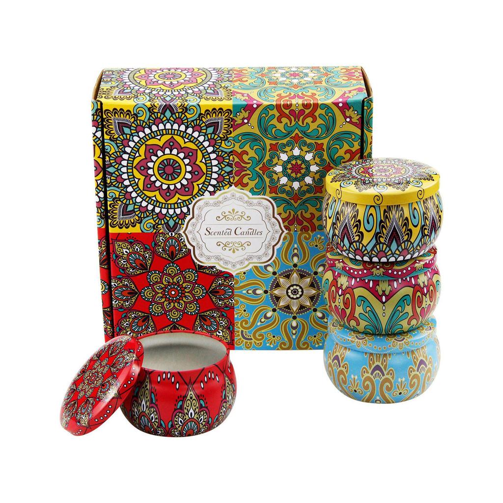 4.4oz Aroma Candle In Drum-shaped Tinplate Gift Jar