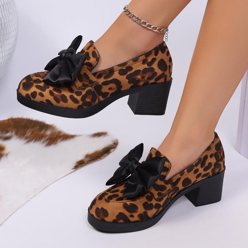 Women Sneakers Fashion Leopard Patchwork Slip-on Loafers Shoes Women Chunky Heel Platform New Casual Plus Size Sneakers Women