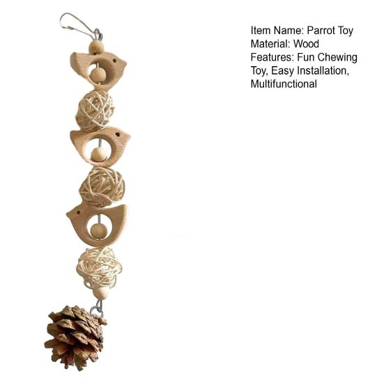 Ahşap Papağan Salıncağı Kuş Salıncağı Tünekli Muhabbet Kuşları Oyun ve Çiğneme Oyuncağı Kuş Kafesi Oyuncağı Konur Kuşları Kakadular İspinozlar Sultan Papağanları İçin