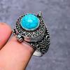 Natural Santa Rosa Turquoise 925 Sterling Silver Jewelry Ring Size 13.5 g5t87