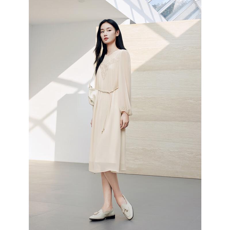 Anna Co Elegant Lace Chiffon A-Line Dress