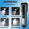 Super Bright LED Flashlight Rechargeable Torch Portable Work Light Outdoor Camping Light Can Telescopic Zoom Support USB Output