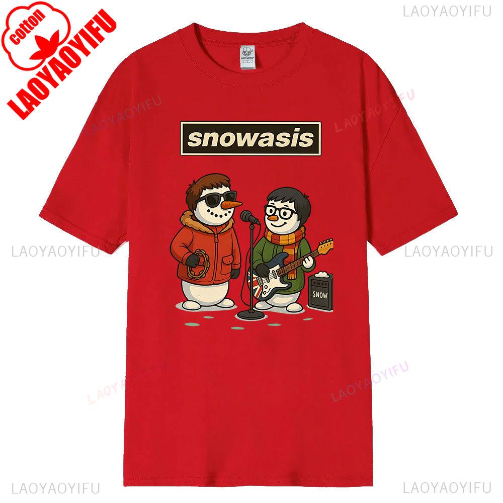 Snowasis Christmas TShirt Funny Snowman Band Shirt Festive Music Lover Tees  Harajuku High Quality Cotton Tops Streetwear