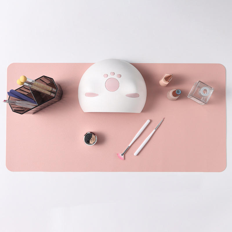 Non-Slip Leather Nail Art Mat Foldable Manicure Practice Pad Desktop Table Mat for Acrylic Gel Nail Polish Tools Accessories