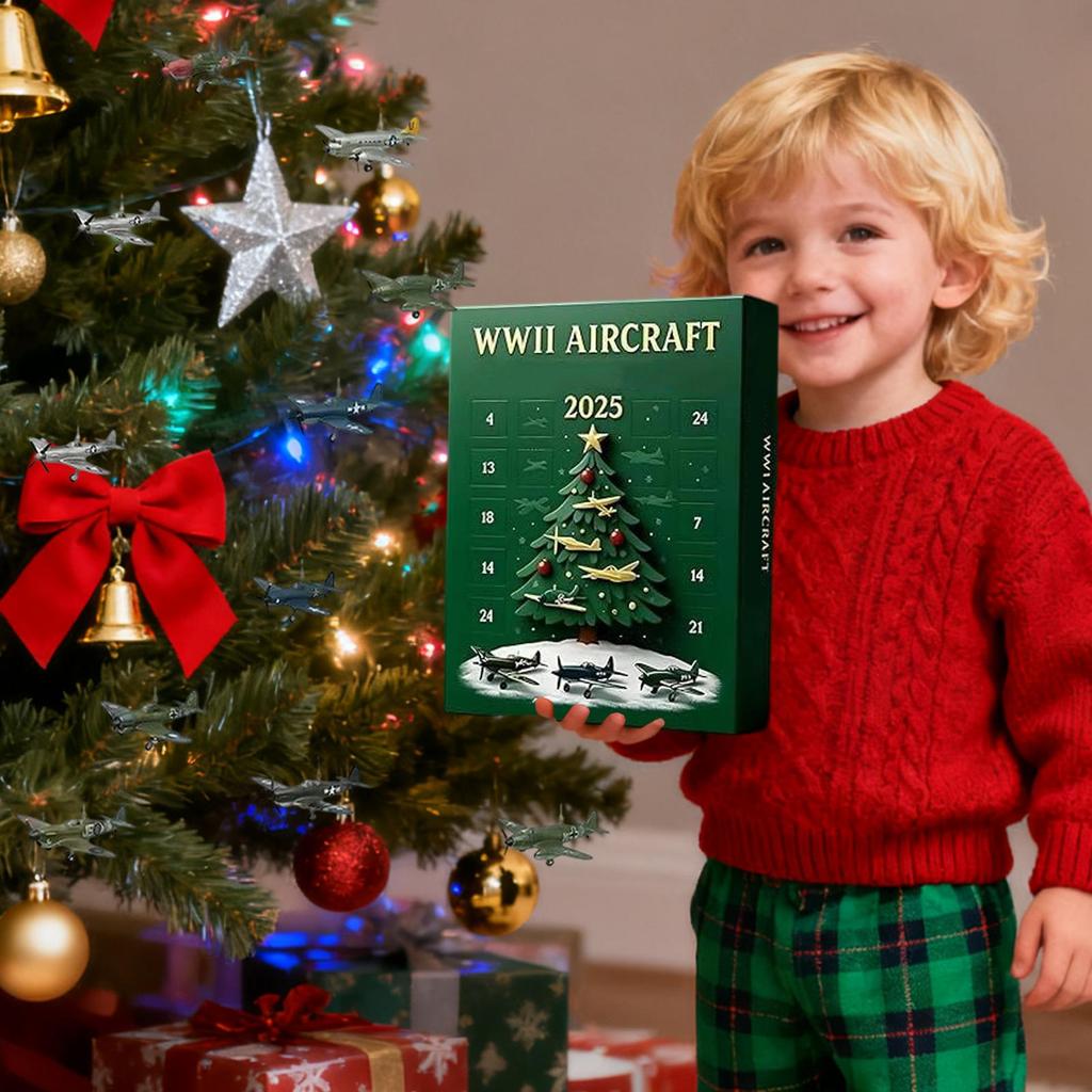 Aircraft Calendar Advent Acrylic Warbirds Decor 24 Days Christmas Countdown Calendar With 24 Warbirds Pendant For Women Kids