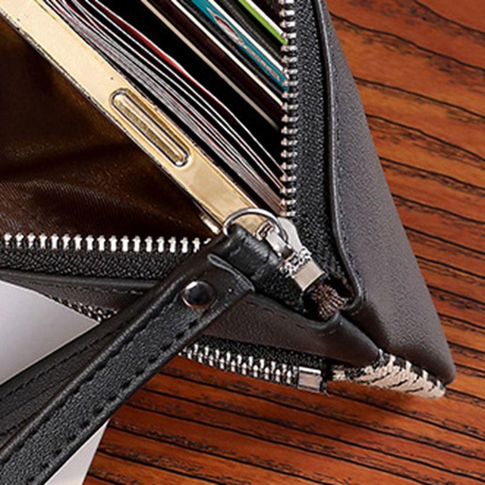 Coin Pocket Retro Houndstooth Handbag Korean Style Women Long Purse Zipper Clutch Wallet  Women
