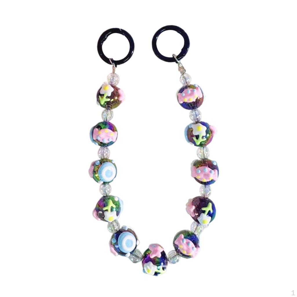 Beaded Keychain Hanger Wristlet Backpack Decoration for Tote Bag Wallet Gift