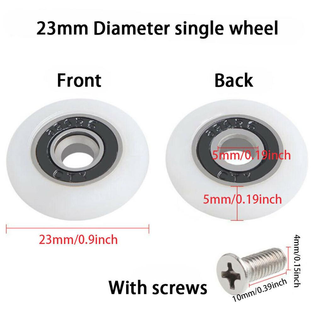 8Pcs Bath Cabinet Roller Wheel Shower Room Accessories Bearing Roller Wheel 19/23/25mm Shower Room Roller /Runners/Wheels