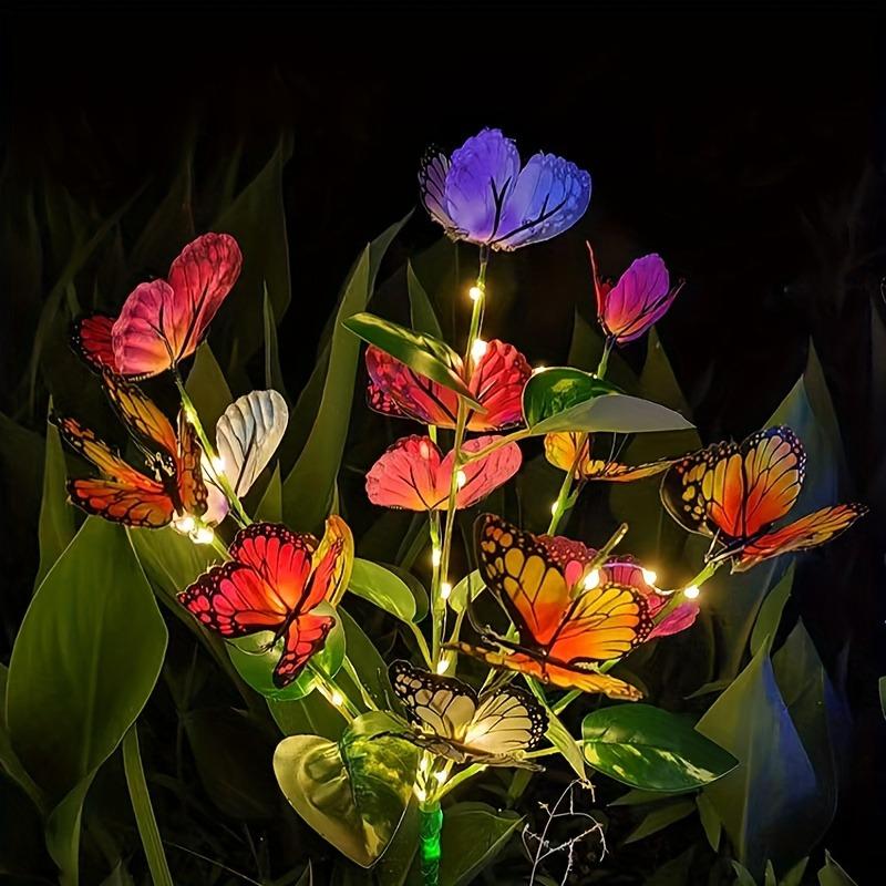 Solar Powered Butterfly Lights Lifelike Butterflies Outdoor Lawn Light for Garden