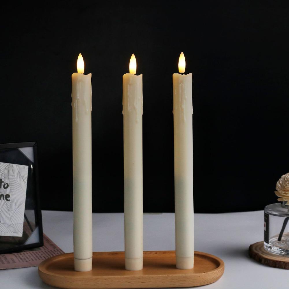 6PCS With Remote Electronic Candles Melting Candle Drops Design Remote-Control Candle Light  Night