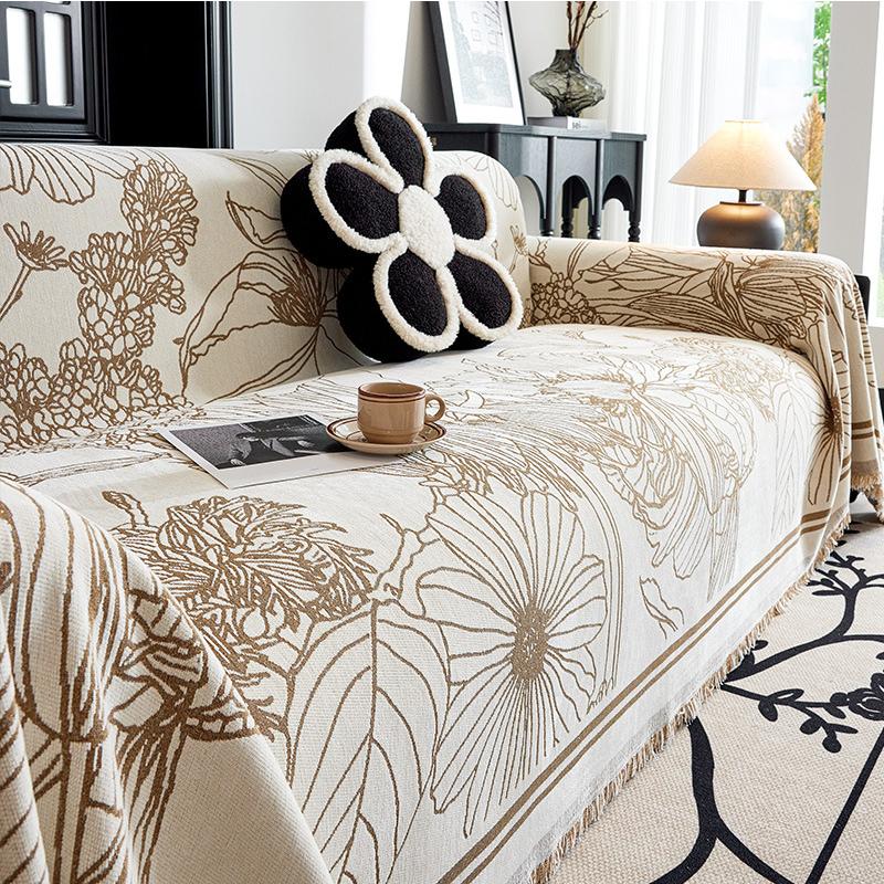 Chenille Tassel Towel One Piece Dust-proof Sofa Seat Cushion Four Seasons Universal Full Cover Cloth Available on Both Sides