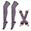 Multi Color Casual Gloves Women Girls Striped Long Socks Over The Knee Socks Thigh High Stockings