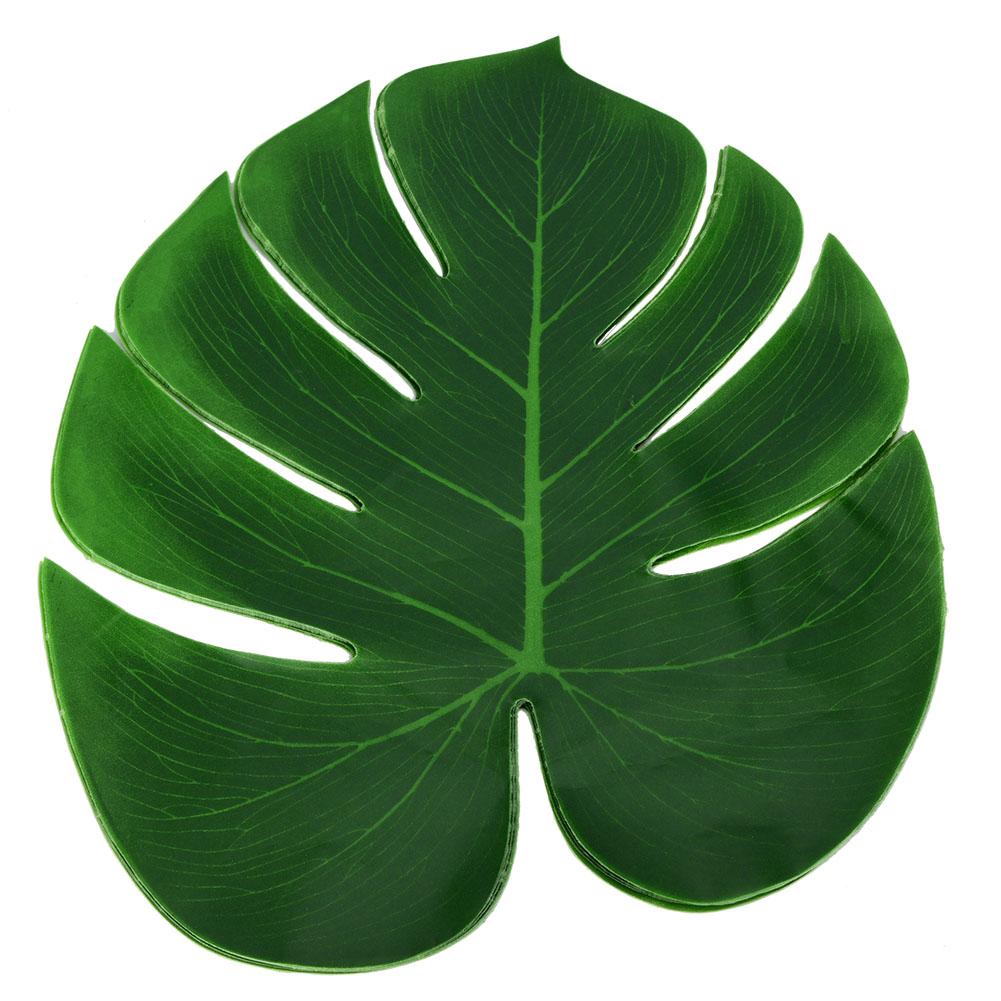 12Pcs Monstera Leaf Table Flag Cutlery Mat Coaster Family Wall Decoration Fake Flower