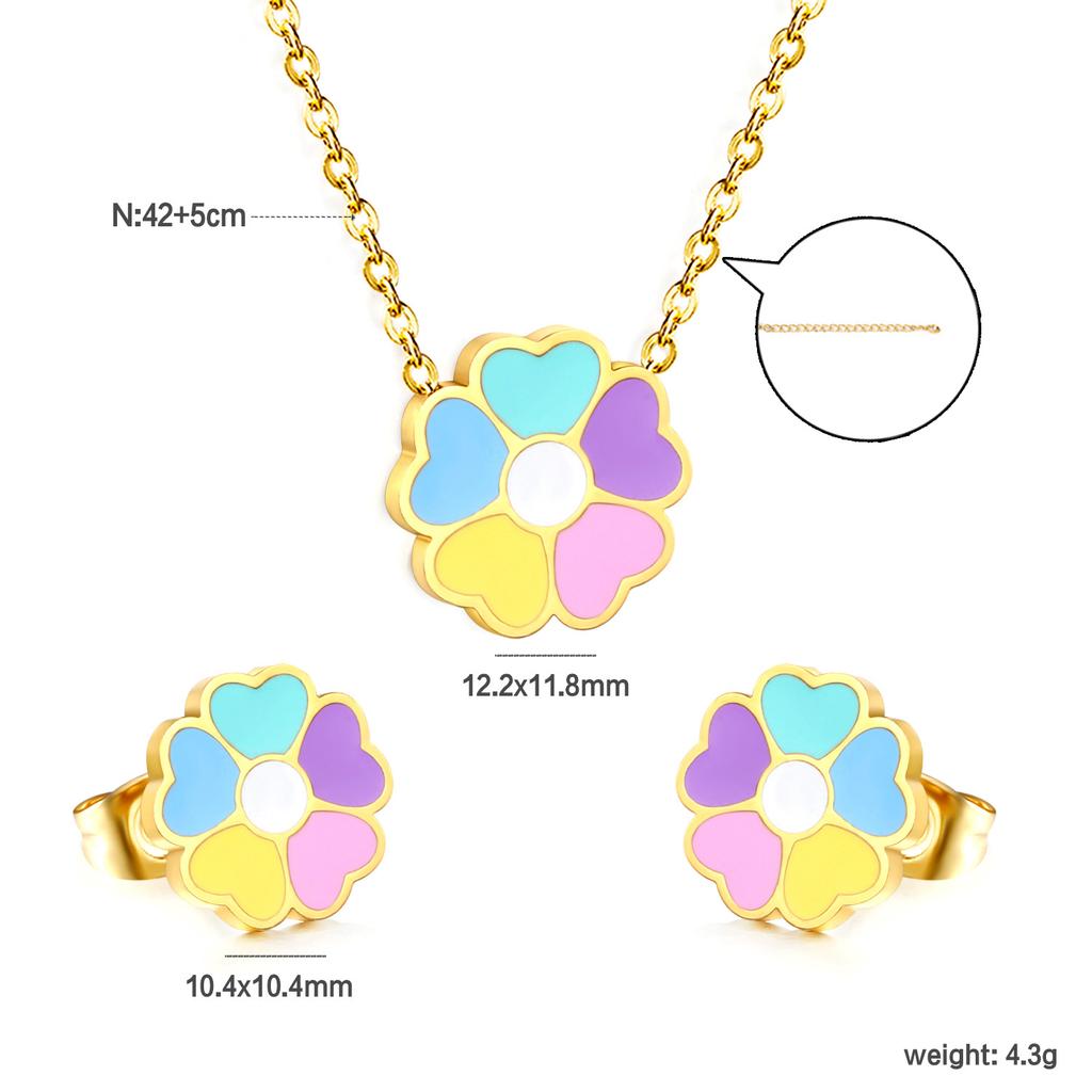 Sweet Strawberry Fruit Drip Oil Necklace Earrings Jewelry Set Cute Gift For Women Girls