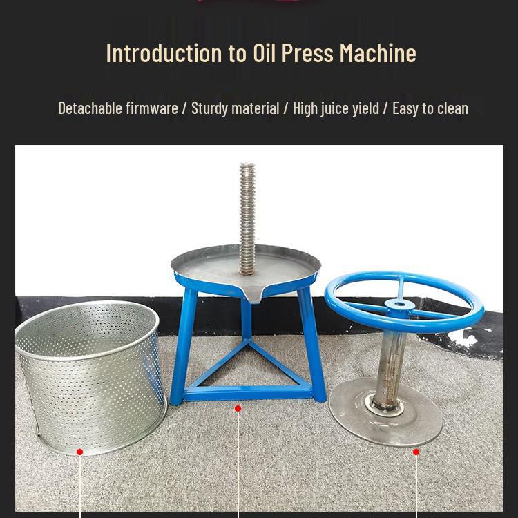 Manual Household Lard Press & Juicer: Small Residue Cake Machine for Oil, Vegetable Water, Chili Oil & Fruit Juice Extraction.