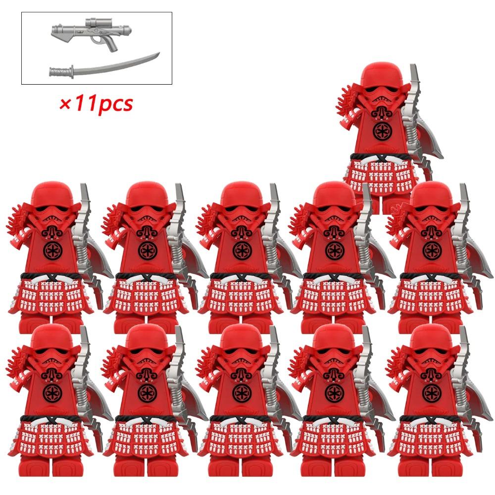 Samurai Warrior Building Block Figure 11 Pieces Safe Non-Toxic ABS Material Compatible with Mainstream Building Blocks Exquisite Armor