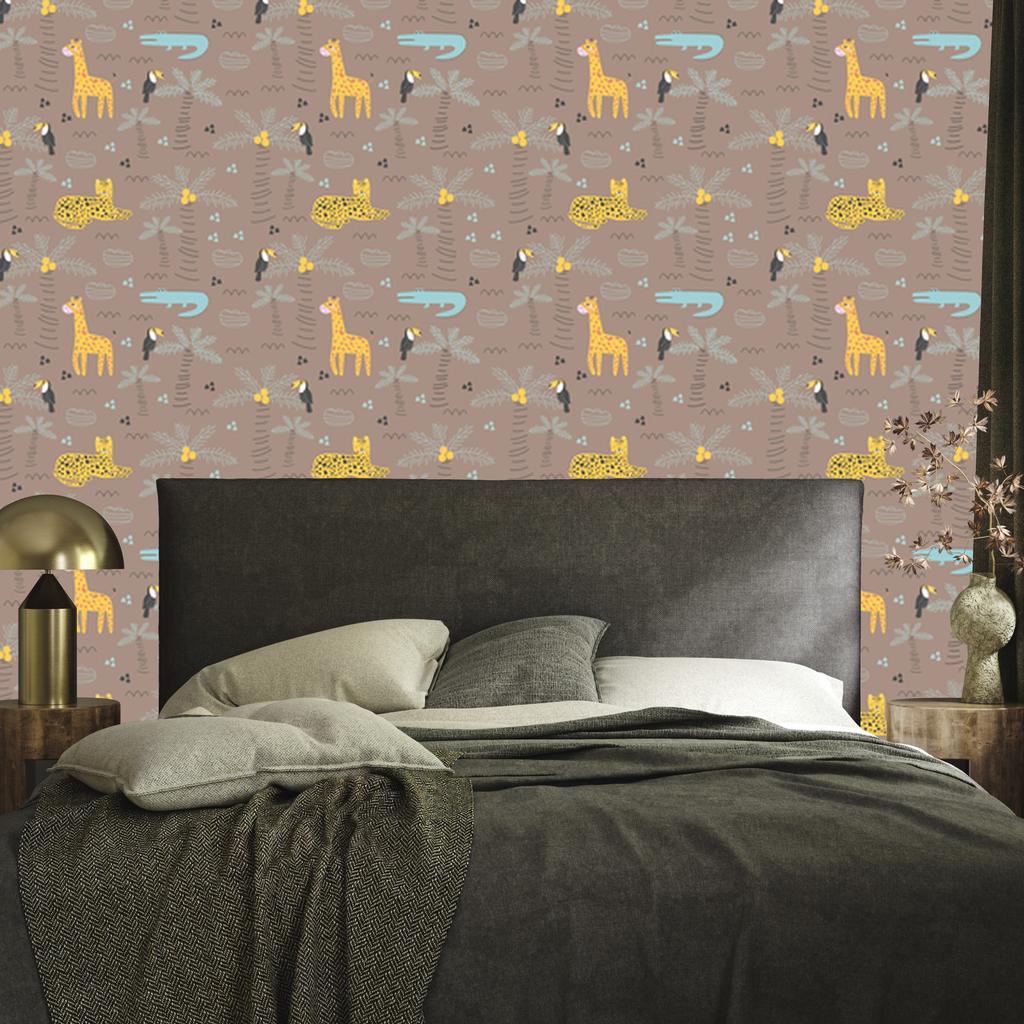 Wallpaper Animals Crocodiles Plants for Living Room and Bedroom 50x1000