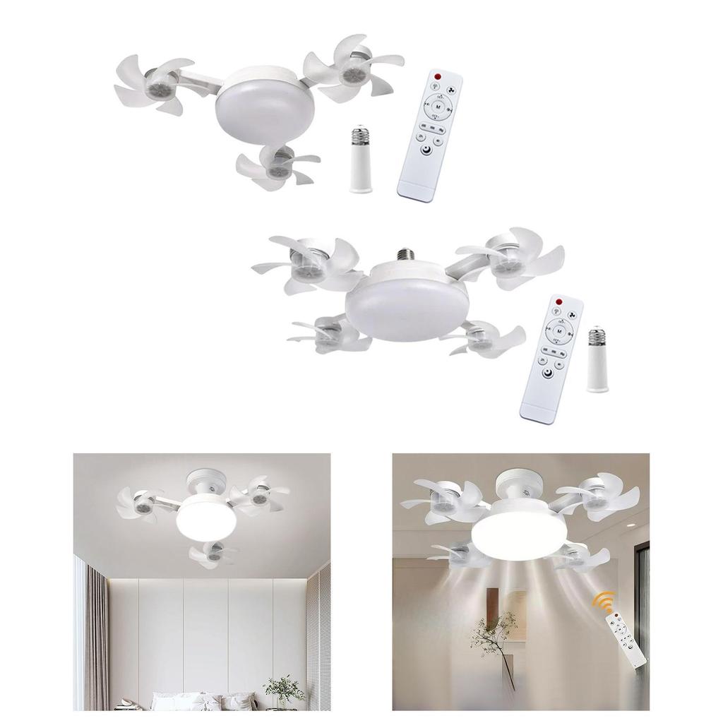 Ceiling Fan Light E27 Socket and Remote Control 3 Color Temperatures Lamp LED Dimmable Light for Entryway Indoor Bathroom