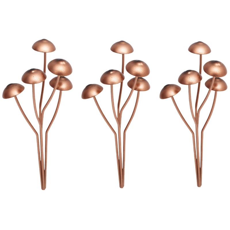 1/2/3Pcs Mushroom-Shaped Metal Garden Stake – Decorative Outdoor Ornament for Courtyard and Potted Plant Displays