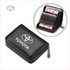 Wallet Driver License Business Card Holder Key Case for Toyota TRD GR Auris Rav4 Yaris Hilux Corolla Prius Avensis Emblem