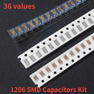 720 Teile/los 1PF ~ 10UF 1206 SMD Kondensatoren Set, 36 Werte 1206 Kondensator Sortiment Kit 1PF 4,7PF 6,8PF 10PF 15PF 18PF 20PF 22PF 30PF