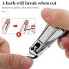 Stainless Steel Nail Clippers Toenail and Nail Clipper Cleaner Personal Care Trimming Tools Splash Proof Nail Clippers