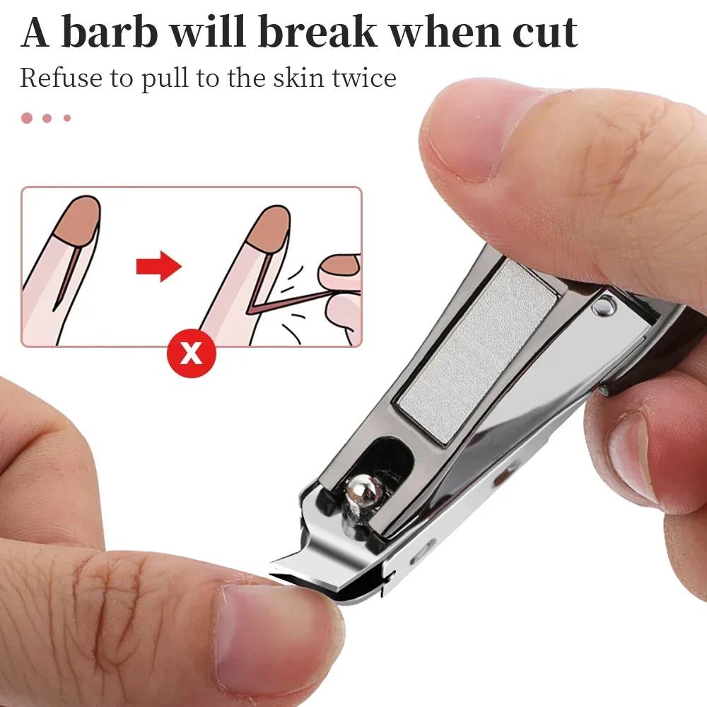 Stainless Steel Nail Clippers Toenail and Nail Clipper Cleaner Personal Care Trimming Tools Splash Proof Nail Clippers