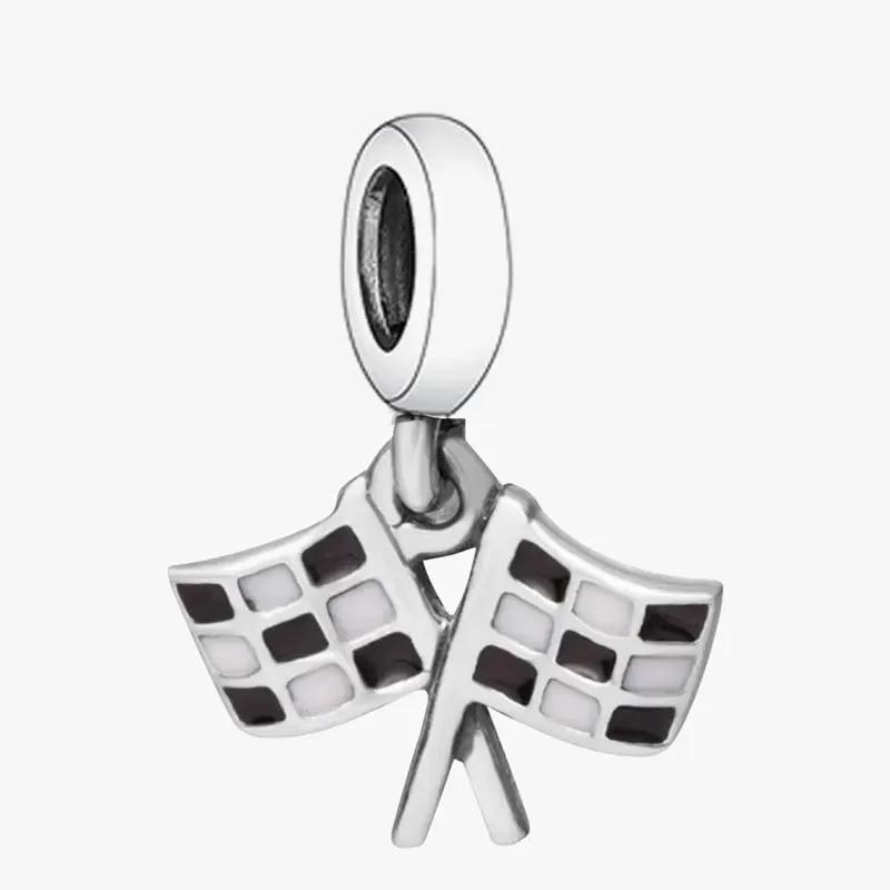 925 Silver Pan Charm Bracelet DIY Fit Original Race Car Dirt Bike Motorbike Scooter Bead For Women Berloque Jewelry Making