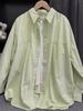 Women's Pure Cotton Loose Slimming Shirt Jacket for Spring, Summer, and Autumn Sun Protection