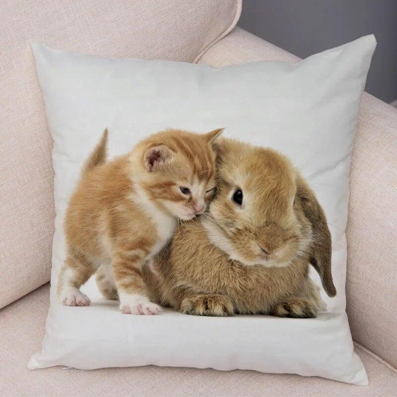 Sofa Car Home Decor Cute Rabbit Cushion Cover Bedroom Living Room Pillowcase Pet Animal Pillowcase