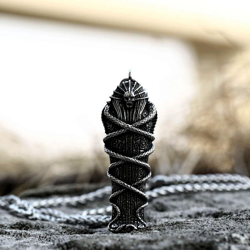 BEIER 2022 New Creative Designs Double Skull Coffin Necklace Pendant For Men Women Gothic Punk Jewelry Dropshipping