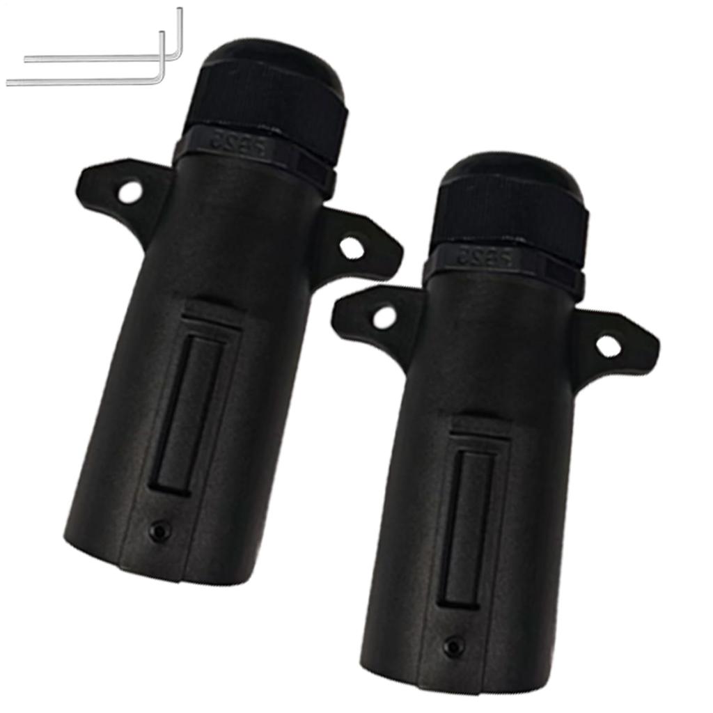 Yonuaret 7-Way Trailer Plug | Detachable 7-Way Round Trailer Connector | Waterproof Seal Wiring