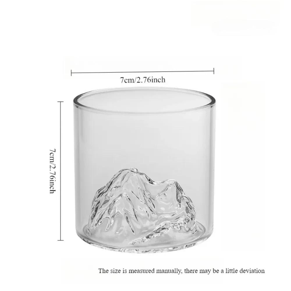 5 Oz 3D Guanshan Whiskey Glass Set Transparent Crystal Cup Suitable for Drinking Whiskey Cognac Cocktail Ice Wine Glass